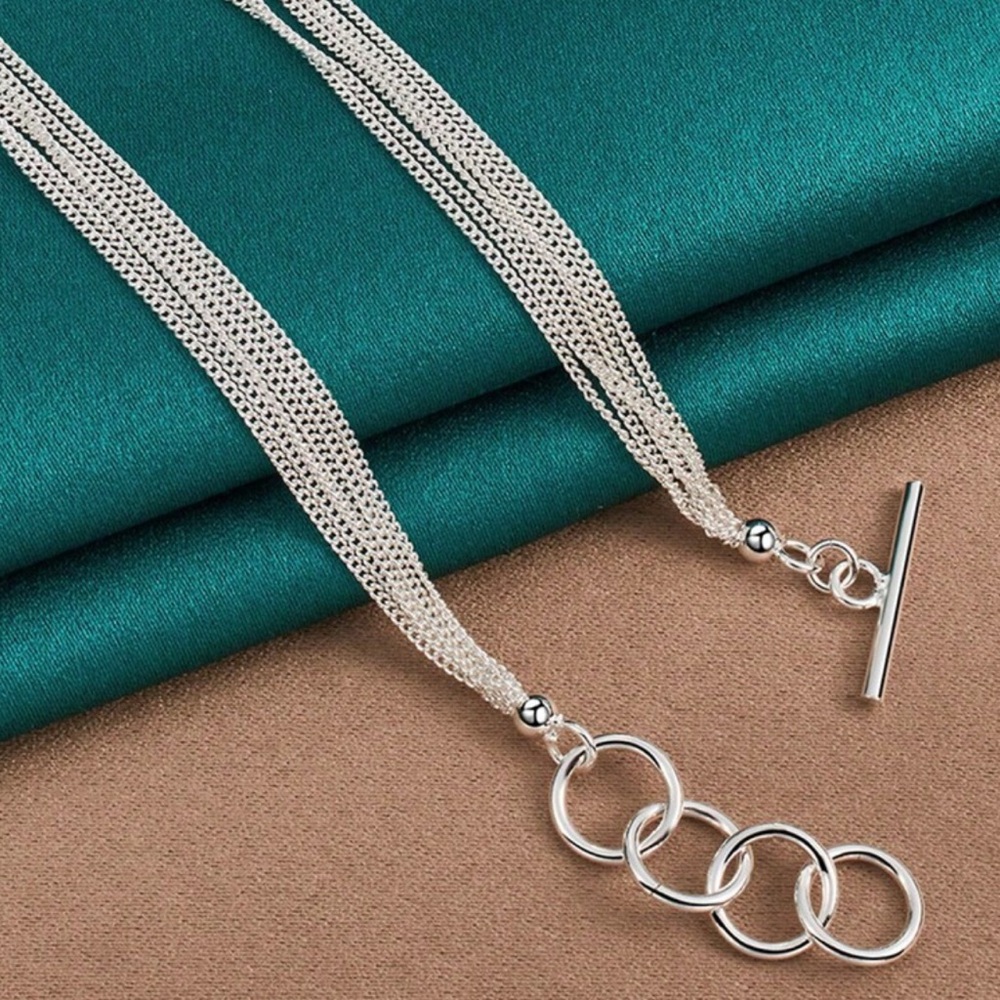Silver Plated Multi-Strand Necklace - Picture 4 of 4